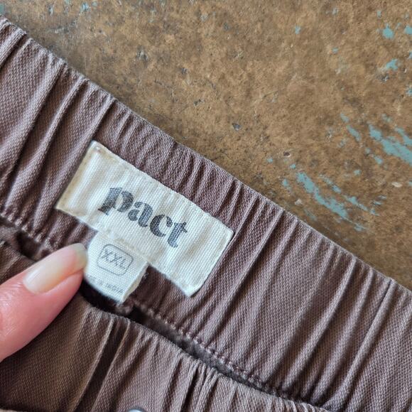 Pact Daily Twill Joggers Size XXL Brown Cotton Drawstring Organic Cotton Womens - Picture 2 of 4